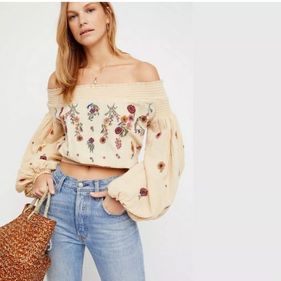 Free People Tops - Free People Saachi Embroidered Off The Shoulder